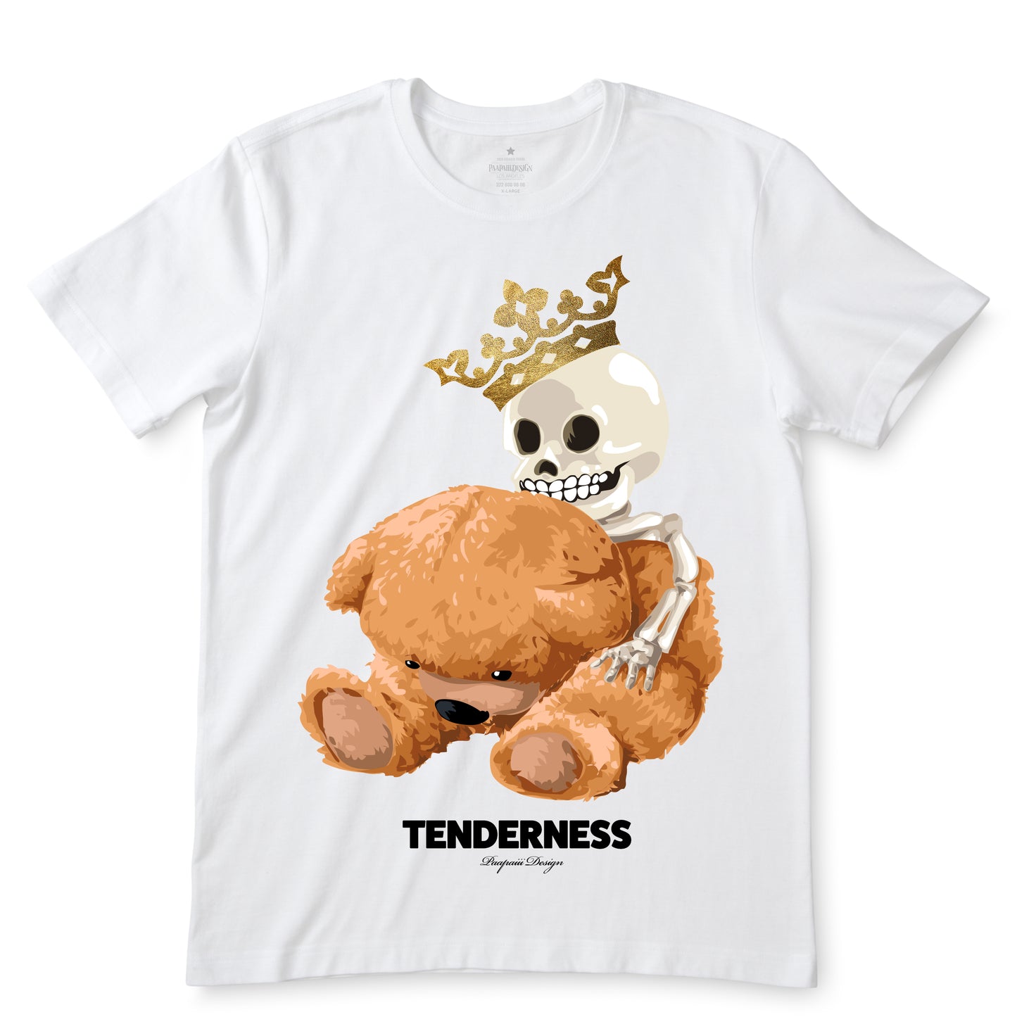 Skull and Bear White and Black Cotton T-Shirts
