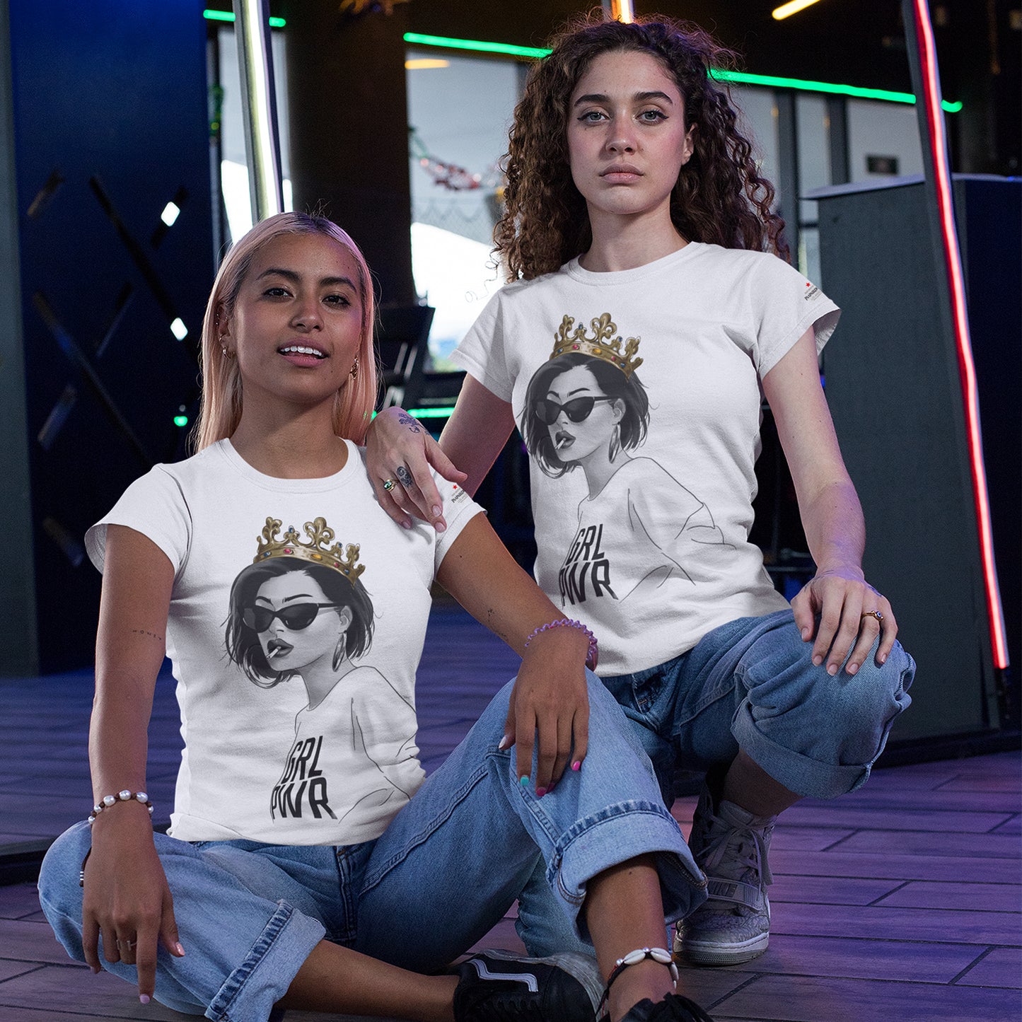 GRL PWR White T-Shirts