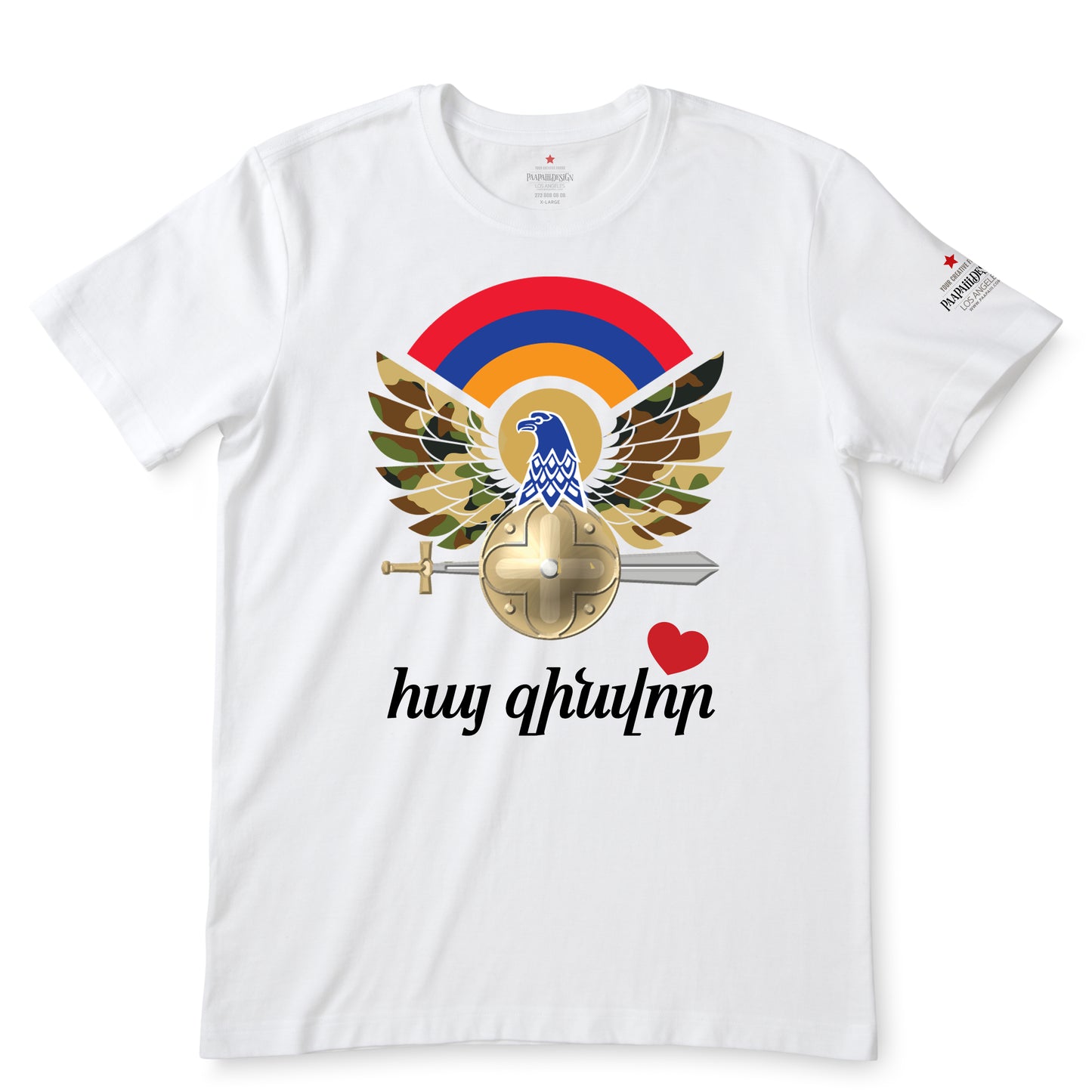 Armenian Soldier White T-Shirts