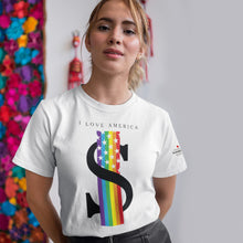 Load image into Gallery viewer, I Love America With Rainbow White T-Shirts