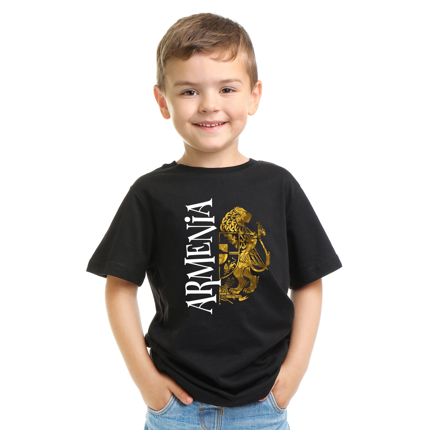 Golden Lion Armenian Coat of Arms Black T-Shirts