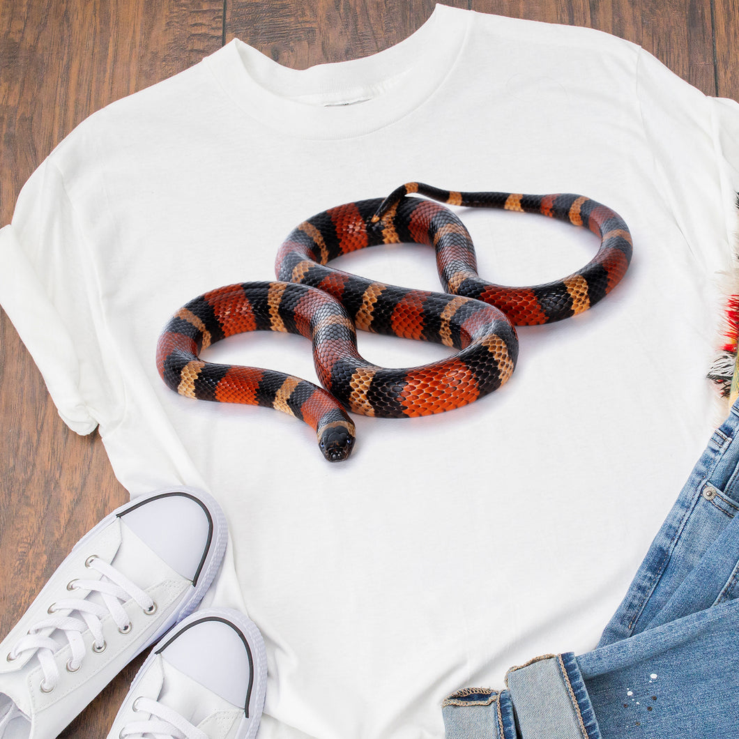 4D Snake White T-Shirts