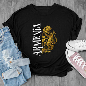 Golden Lion Armenian Coat of Arms Black  T-Shirts