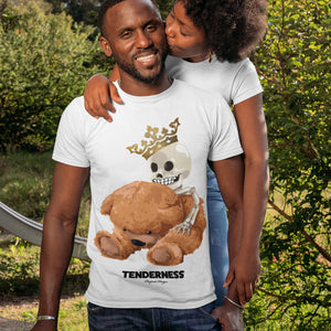 Skull and Bear Poly Print White T-Shirts