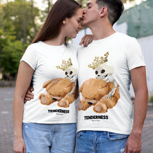 Load image into Gallery viewer, Skull and Bear Poly Print White T-Shirts