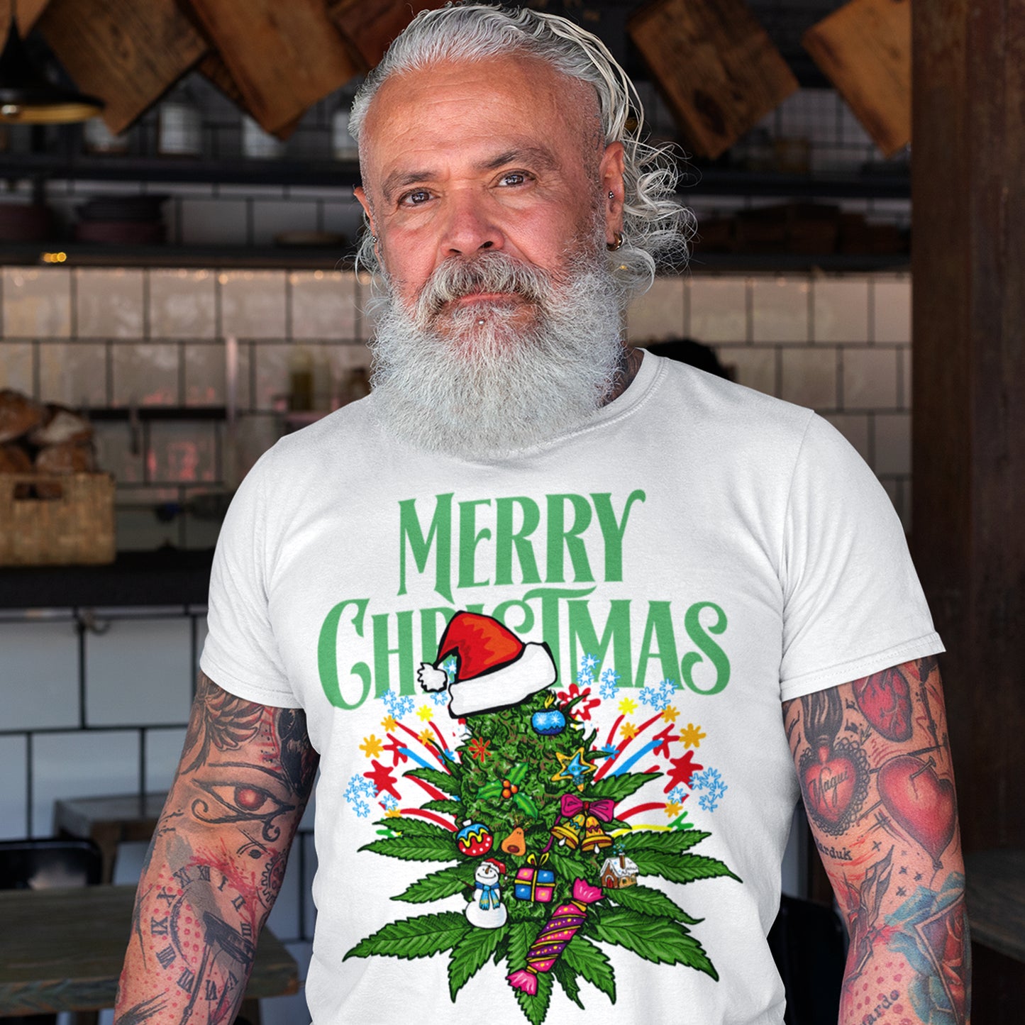 Merry Green Christmas White T-Shirts