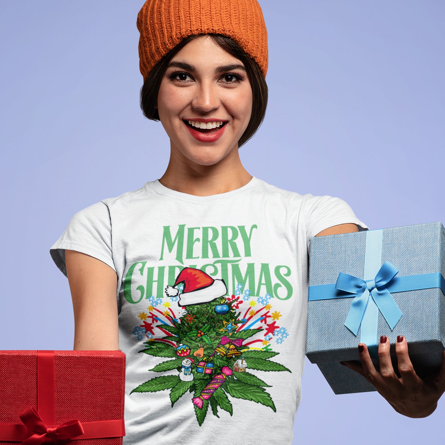 Merry Green Christmas White T-Shirts