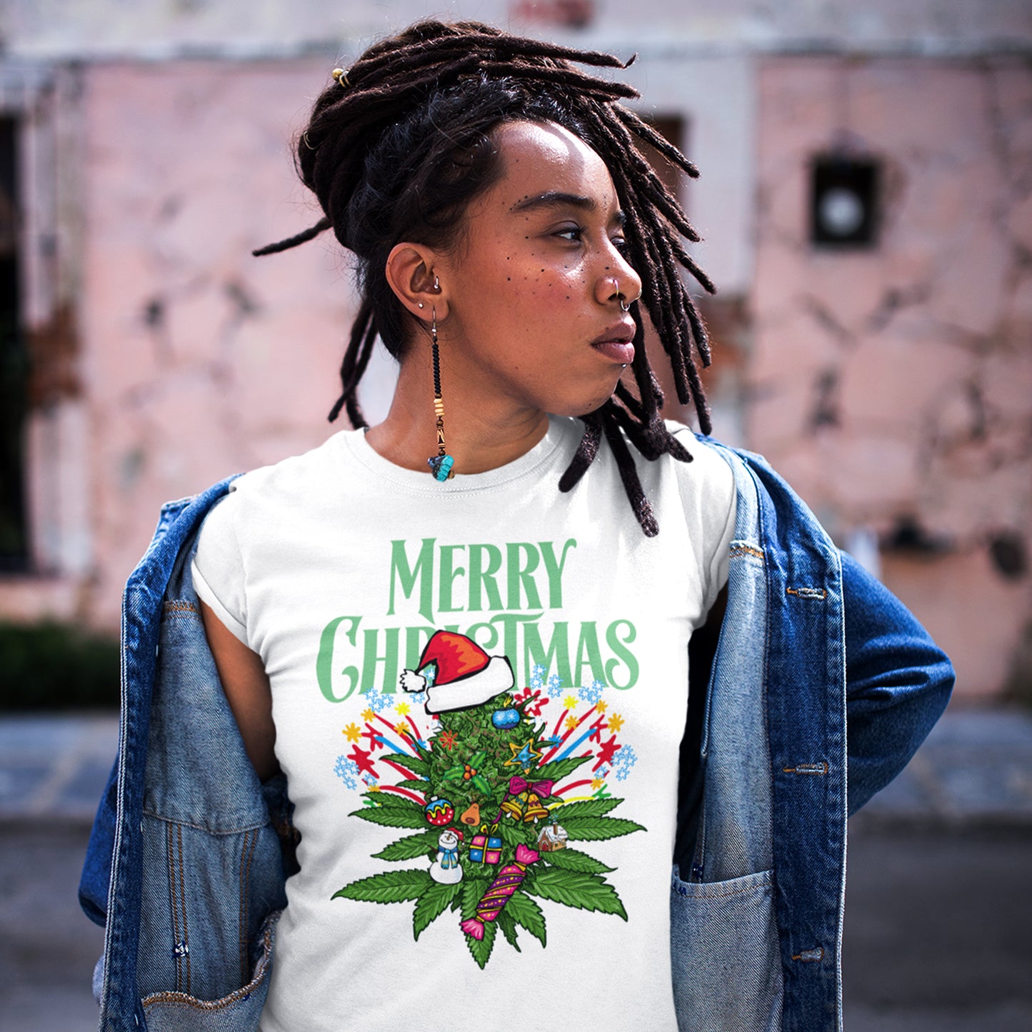 Merry Green Christmas White T-Shirts