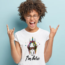 Load image into Gallery viewer, I&#39;m here Unicorn Horse T-Shirts
