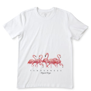 Pink Flamingo White T-Shirts