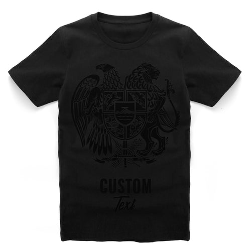 Armenia Black Suede Coat of Arms  Custom T-Shirts