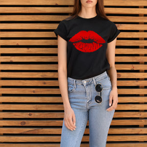 Red Lips Black and White T-Shirts