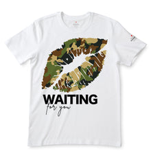 Load image into Gallery viewer, Camo Lips, Waiting For You White T-Shirts