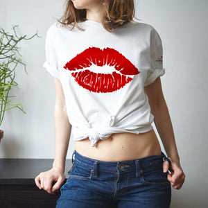 Red Lips Black and White T-Shirts