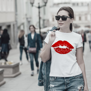 Red Lips Black and White T-Shirts