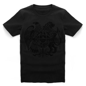 Armenia Black Suede Coat of Arms T-Shirts