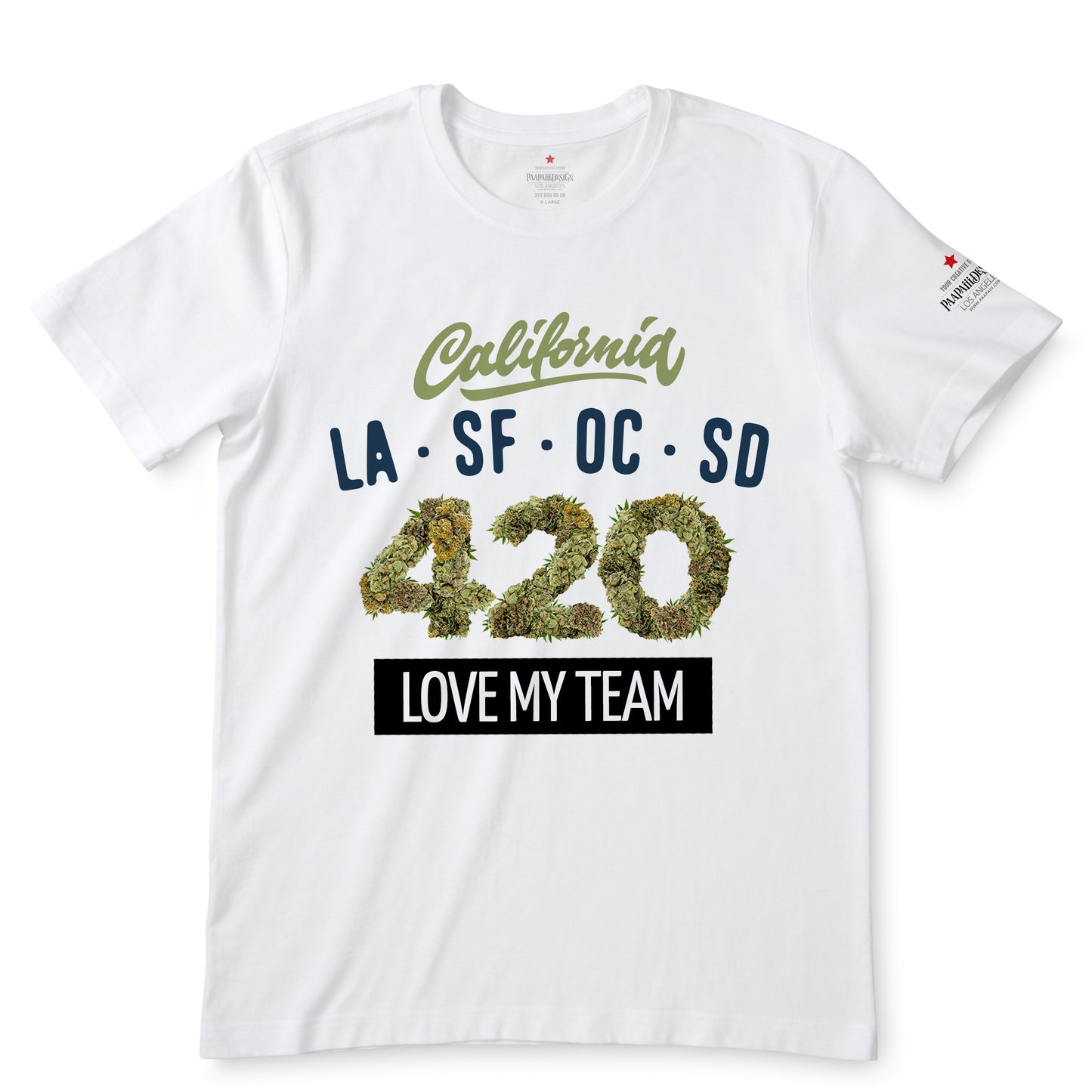 California 420 White T-Shirts
