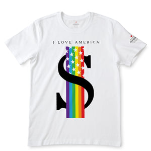 I Love America With Rainbow White T-Shirts