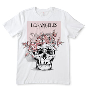 Pink Skull White T-Shirts