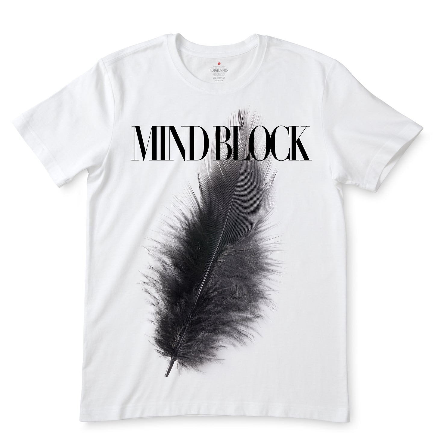 Black Feather White T-Shirts