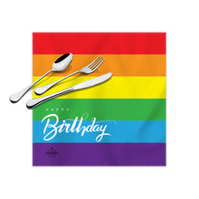 Load image into Gallery viewer, Rainbow Birthday Cloth Dinner Napkins , 17&quot;x17&quot;