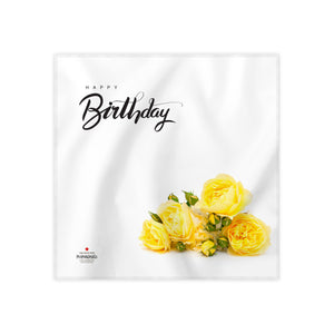 Happy Birthday Yellow Roses Cloth Dinner Napkins , 17"x17"
