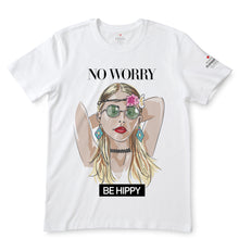 Load image into Gallery viewer, No Worry Be Hippy  White T-Shirts
