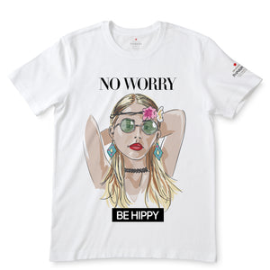 No Worry Be Hippy  White T-Shirts