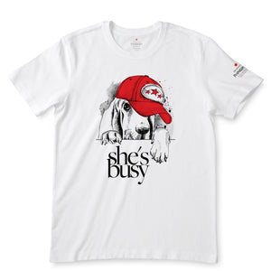 She's Busy Dog White  T-Shirts