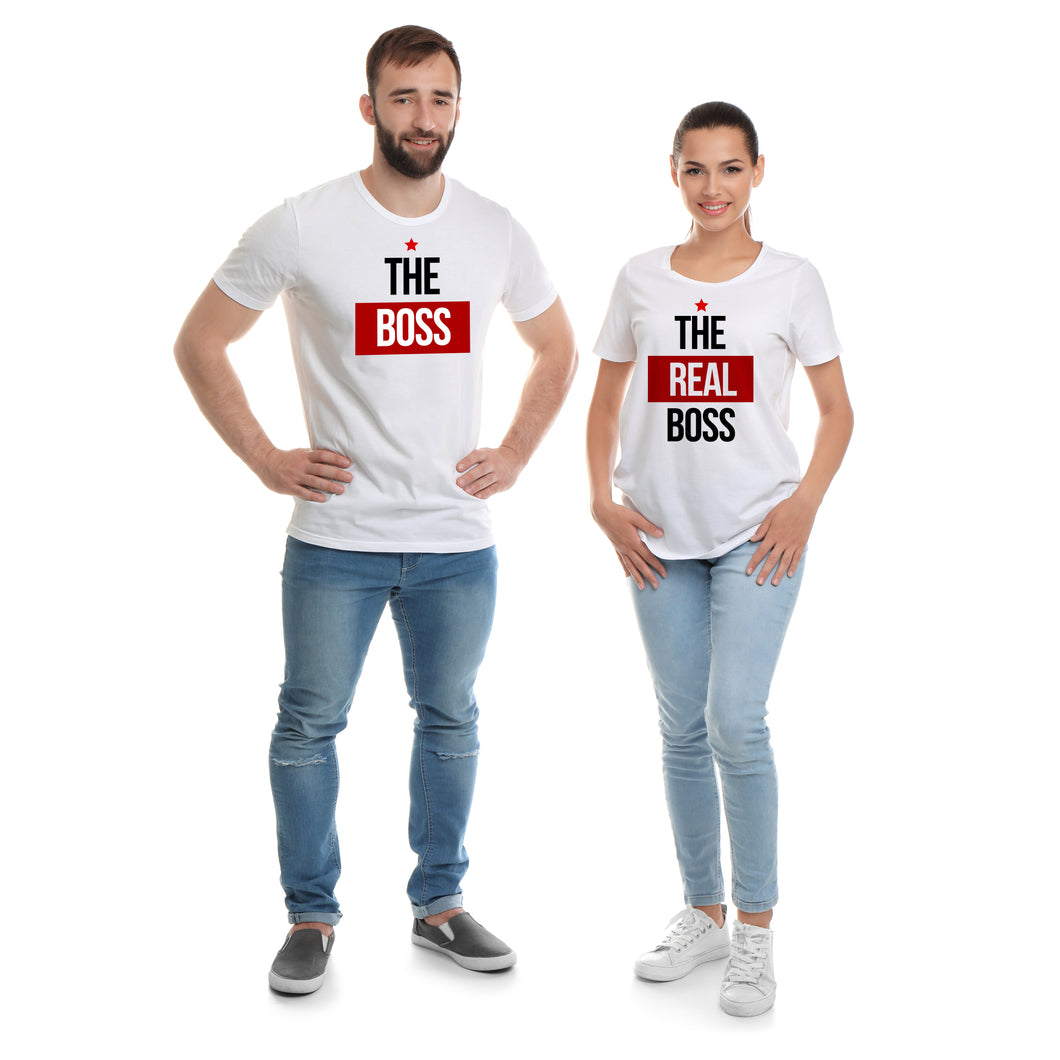 The Boss and The Real Boss White T-Shirts