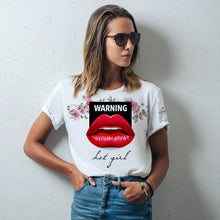 Load image into Gallery viewer, Warning, Hot Girl White T-Shirts